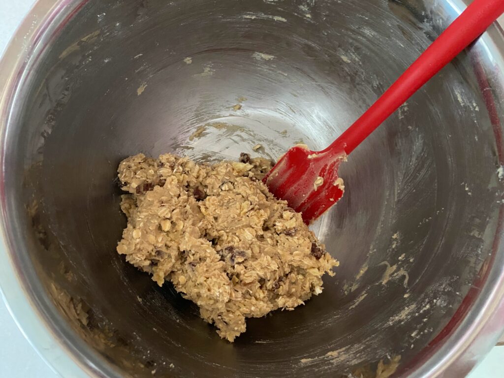 mixed chip and dates to cookie batter