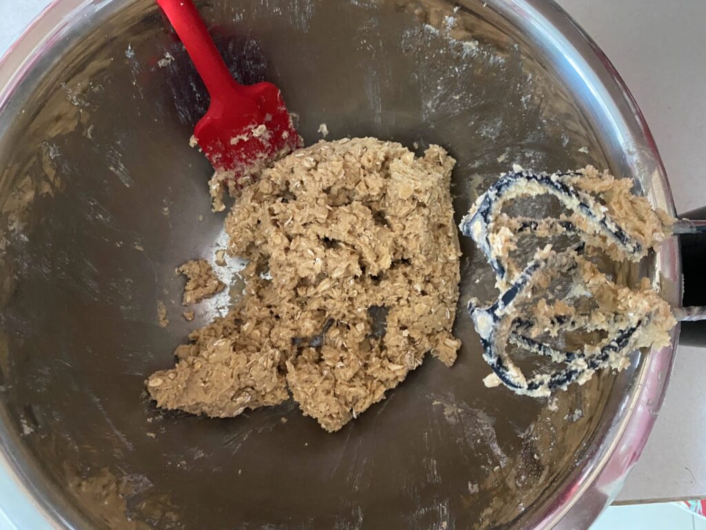 Mixed dry ingredients with wet