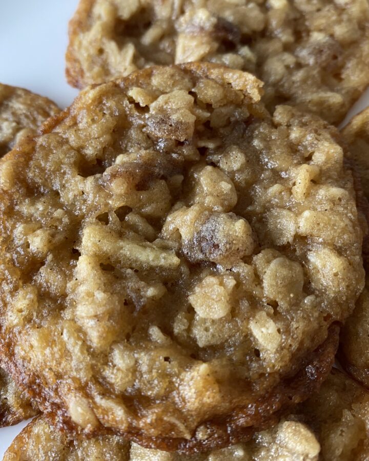 Oat & Date Chippers Cookie on Plate close up